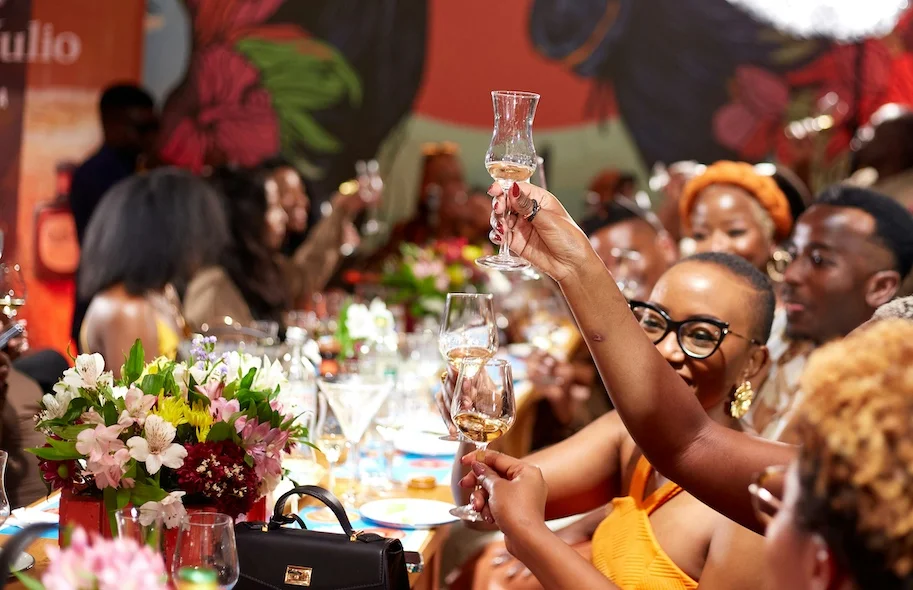 A gala dinner room set for an awards night